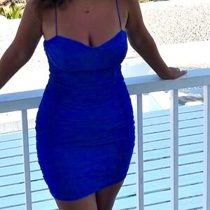 WORN ONCE - Princess Polly - Bright Blue Mini Dress - 6